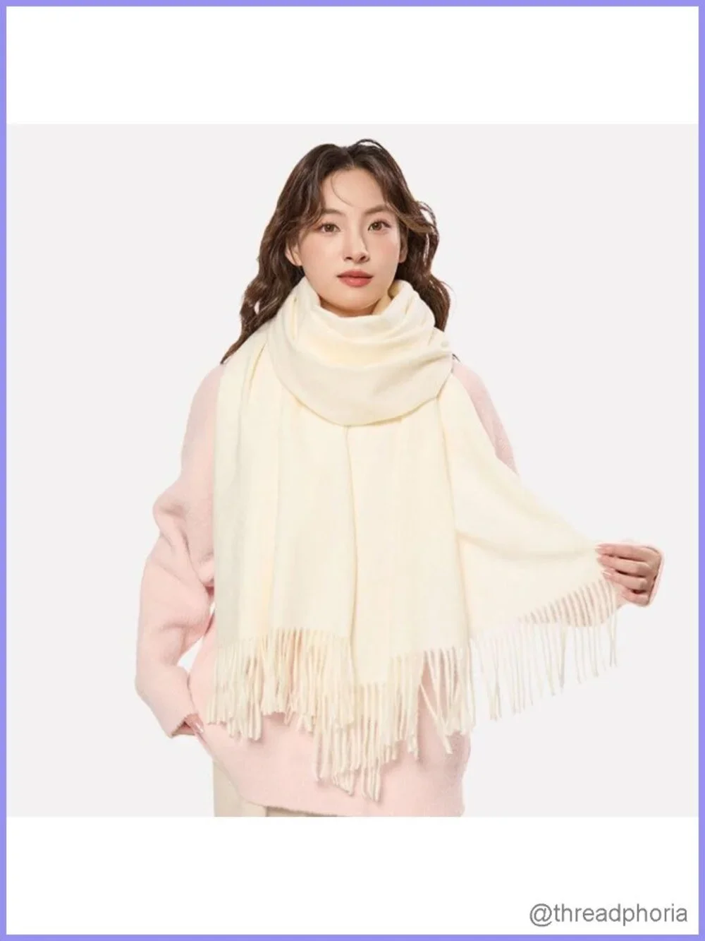 Oversized Blanket Scarf Acrylic Viscose Winter Wrap Tassel Shawl